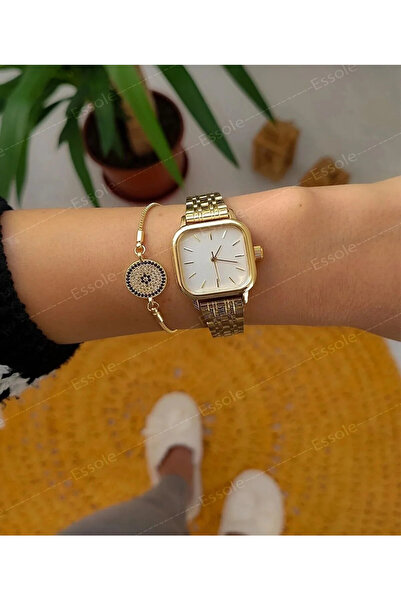MAC CENTER Gold Color Steel Cord Women's Wristwatch -Pinterest Watch