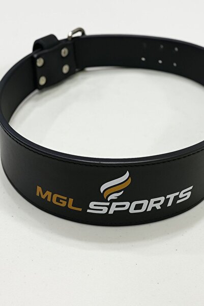 MGL SPORTS Heavy Duty Weightlifting Leather Belt – Black, Large, Unisex Gym & Fitness Belt |