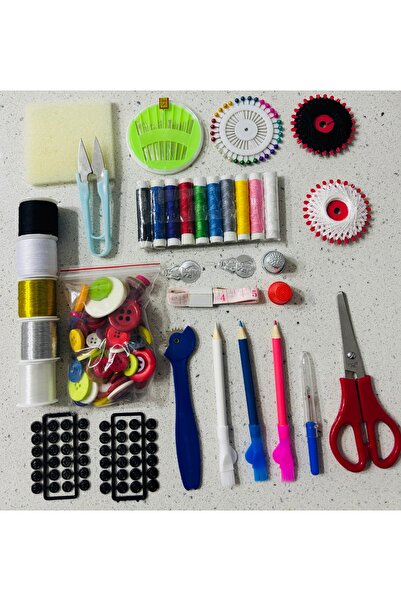 Muensu مجموعة خياطة مكونة من 221 قطعة، شريط قياس، مقص، مجموعة خياطة، مجموعة خ...