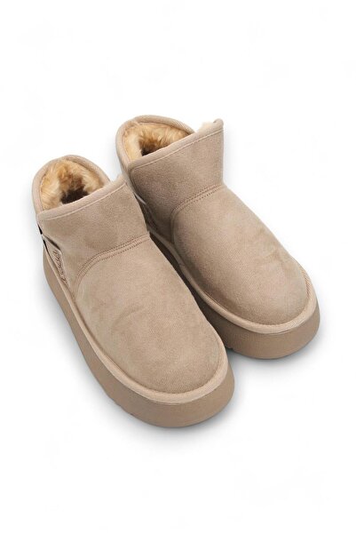 Raneel Kazançlı Alışveriş Kadın Kalın Taban Süet İçi Kürklü Siyah Bot