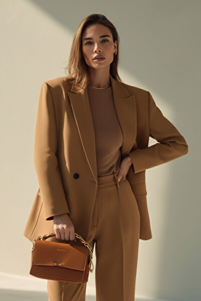 Hanezza Çift Düğmeli Blazer Ceket | Plus Size