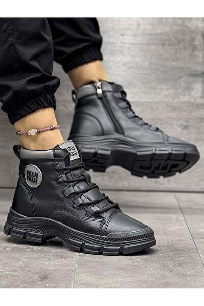 Kocamanlar Ayakkabı Kocamanlar 5967 Memory Kaucuk Kaymaz Taban Kadın Bot SİYAH