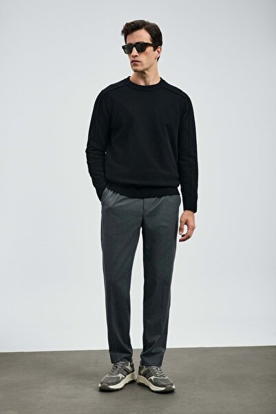 Kocamanlar Ayakkabı Lufian 112090160 Les Kazak Мъжка блуза BLACK