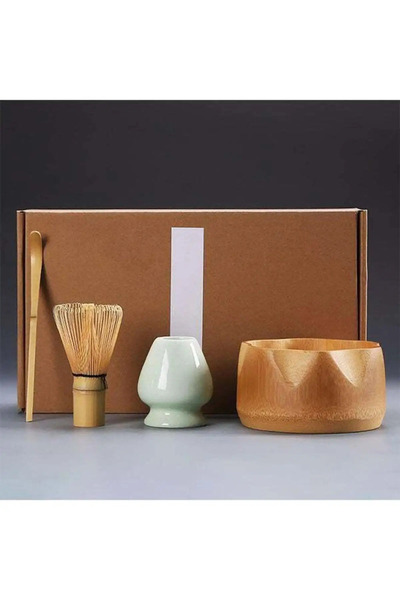 fulina 4 PCS Matcha Cup Set ,with Bamboo Whisk Chasen and Scoop, for Matcha Tea Lover