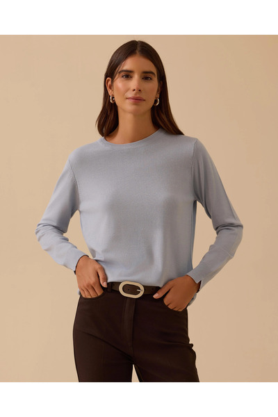 SEÇİL Sıfır Yaka Basic Triko Bluz