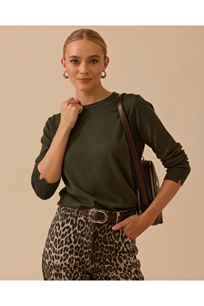 SEÇİL Sıfır Yaka Basic Triko Bluz