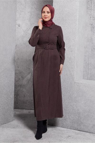 Alvina 40270 Model Dress with Belt and Buttons