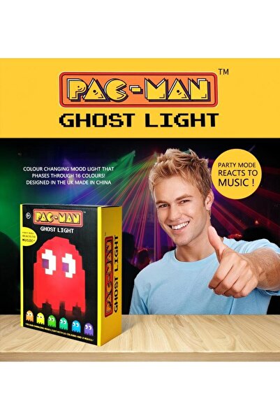 fun zone مصباح طاولة متغير الألوان مستوحى من لعبة باك مان، إضاءة جو موسيقية ذ...