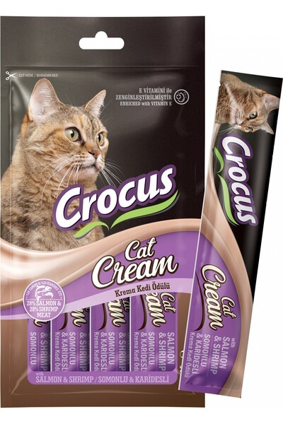 Crocus Somonlu Ve Karidesli Krema Kedi Ödülü 4x15g