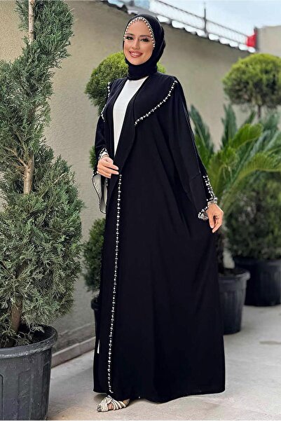 Genel Markalar KADIN SİYAH TAŞ DETAYLI ABAYA T 70007