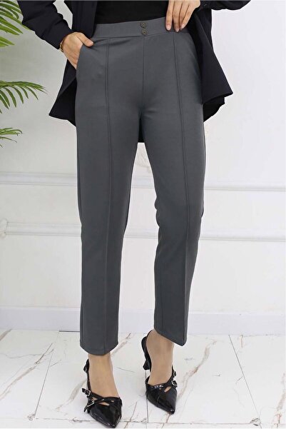 TRENDTESETTÜR Women's Gray Tight Pants t 5403