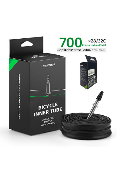 ROCKBROS أنبوب داخلي للدراجة مقاس 700x28-32C FV مقاس 48 مم، أنبوب دراجة طريق مقاس 700C مقاس 700*23C مقاس 25C مقاس 28C مقاس 35C أنبوب شريدر