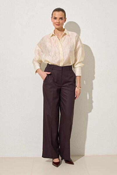 Setre Relaxed Fit Wide Leg Trousers with Edge Pocket Detail