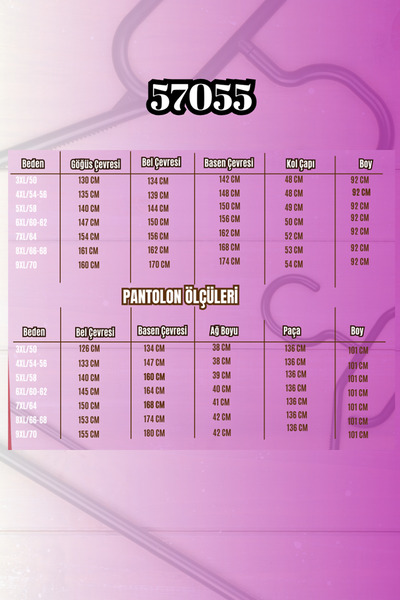 Eslina 57055 Plus Size Shirt Buttoned Pants Modal Set - Indigo