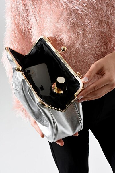 bahwar Women's Bag with Gold Snap Buckle Shoulder Strap