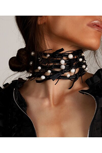 Bayemeyc Pellis Deri Choker Kolye