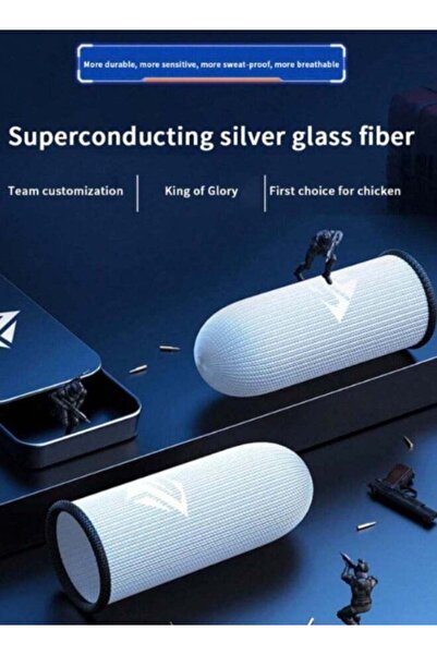 Generic 4 Gaming Finger Gloves Paired With A Metal Storage Box