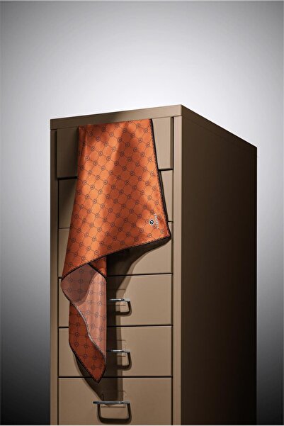 Vissona Μαύρο και μαύρο μονόγραμμα με μοτίβο 100% Twill Silk Scarf - 90x90 Σχήμα Ραφής