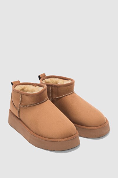 selin shoes Luniva Thick Sole Women's Boots with Fur Inside - Taba Suede