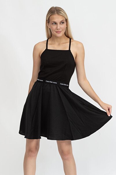 Calvin Klein Logo Detaylı Ip Askılı Mini Elbise Elbise J20j219016 Beh