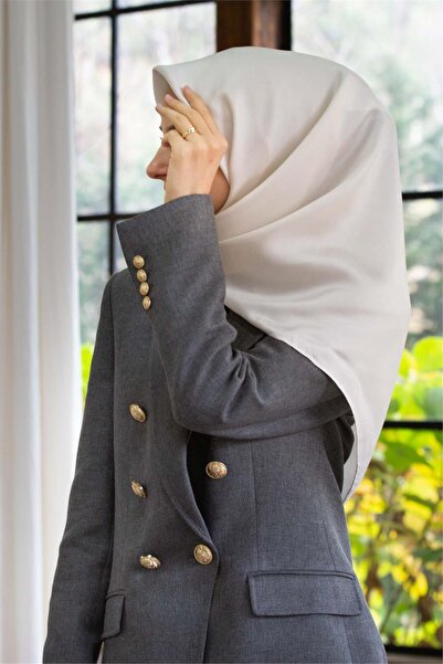 Vissona 100% حرير قطني طويل بلون إكرو عادي أكثر صلابة سلسلة حصرية 90x90 وشاح ...