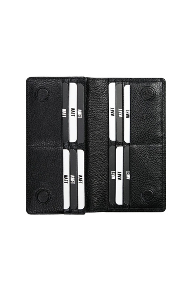 MFT Leather Design Black Leather Phone Wallet - Genuine Golden, with Phone Compartment