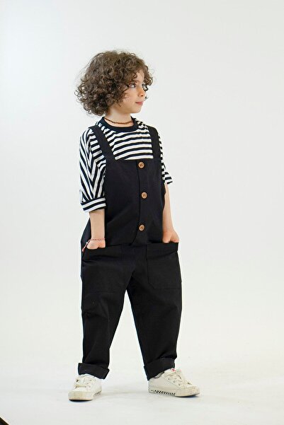 Catz Kids Μπλούζα Benjamin Black Gabardine με μαύρες και λευκές ρίγες