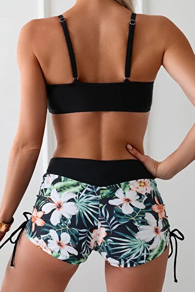 Angelsin Σετ μπικίνι με στάμπα με ρυθμιζόμενο κορδόνι