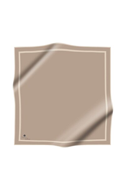 Vissona Μπεζ χρώμα 100% Twill Silk - Απλό σχέδιο, Tok Exclusive, 90x90 Σχήμα ραπτικής: Χέρι