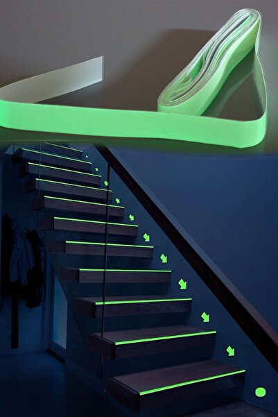 Buffer Karanlıkta Işık Veren Yansıyan Fosforlu Yeşil Şerit Bant 4 Metre