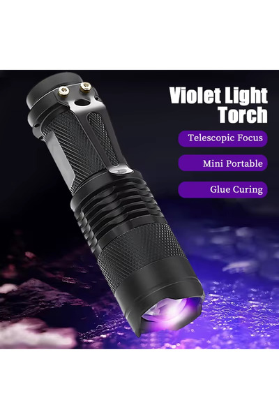 Choice مصباح يدوي بالأشعة فوق البنفسجية 395 نانومتر، مصباح يدوي محمول بالأشعة فوق البنفسجية، ضوء أسود، مصباح يدوي صغير، مصباح LED للتكبير، الأشعة فوق البنفسجية