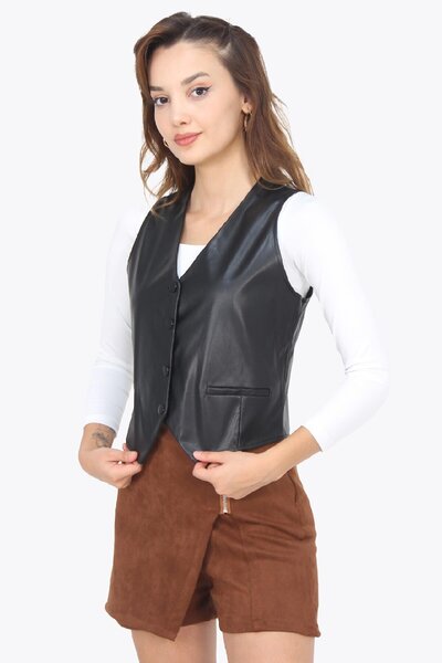 Mckanzie 4708 Buttoned Leather Vest