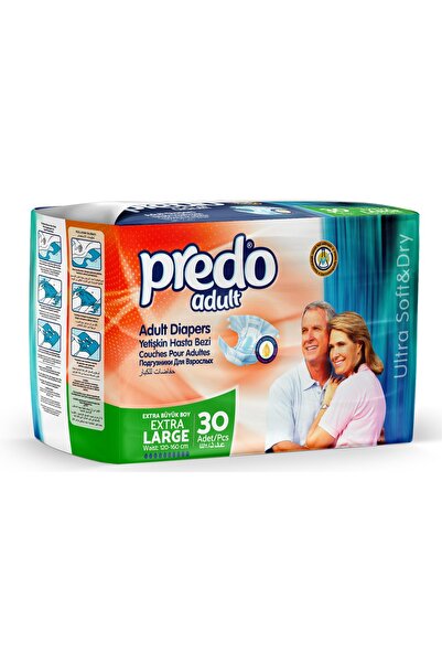 PREDO حفاضات هاستا مع شريط لاصق مقاس XLARGE عبوة 30 قطعة