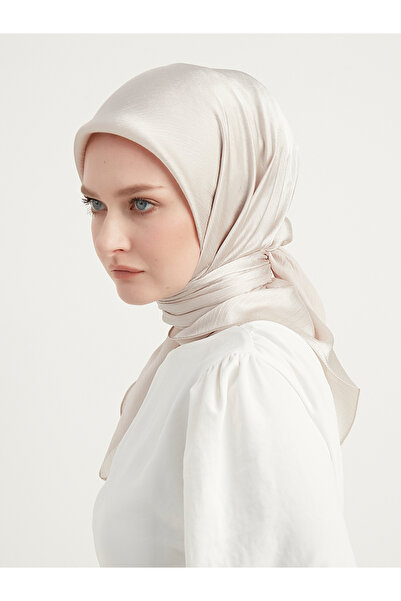 Şaless Βραδινό Φουλάρι Janjanlı Tesettür Crinkle - Πέτρα 100x100cm