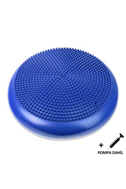 Genel Markalar Siyah Dikenli Havalı Denge Minderi, Tırtıklı Denge Pedi 35 cm(POMPA DAHİL)