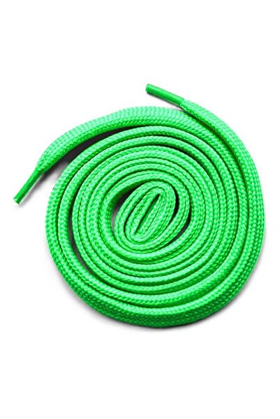 hapshoe زوج واحد من أربطة الأحذية الرياضية المسطحة باللون الأخضر الفسفوري بسم...