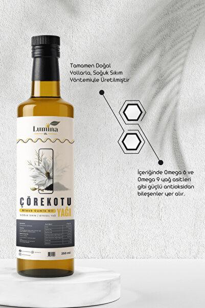 LUMİNAOİL Çörekotu Yağı ( Çörekotu ) 250 ML %100 Soğuk Press