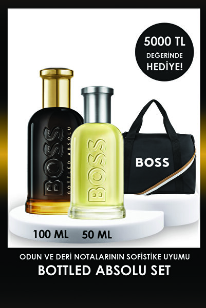 BOSS Bottled Absolu EDP 100 ml & Bottled EDT 50 ml Erkek Parfüm ve Çanta