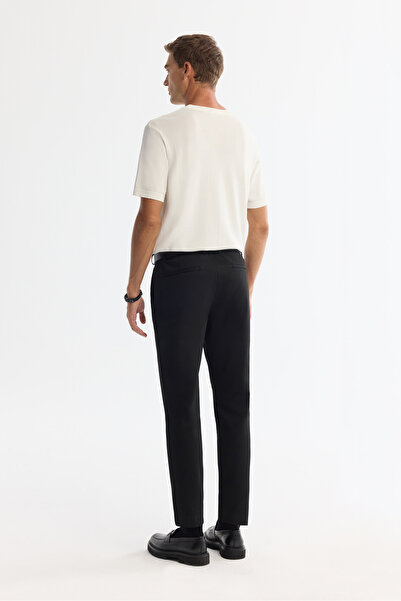 Avva Men's Ecru Crew Neck Jacquard Rayon Knitwear Regular Fit T-Shirt A42Y5008