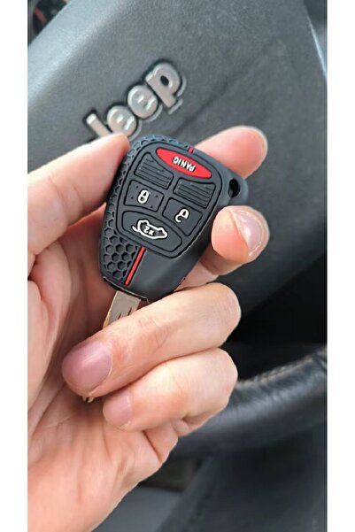 VTH Key Cover for Dodge/Jeep/Chrysler - Black with Red Stripe