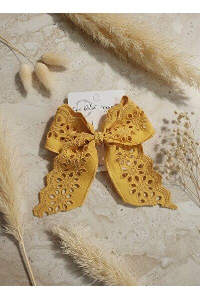 Toka Delisi El Yapımı Fistolu Hardal Sarısı Fiyonk Toka, Özel Tasarım Toka, K...