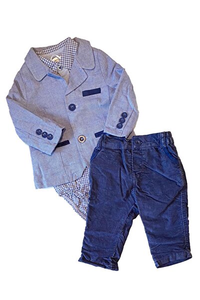 andywawa Baby Boy Seasonal Jacket Shirt Trousers Set