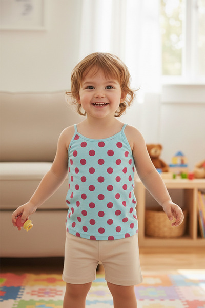 Fulla Moda Panda Baskılı 3 Lü Kız Çocuk Atlet