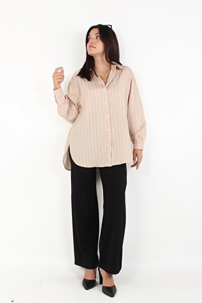 Mckanzie 5586 Double Striped Thin Pocketless Loose Shirt