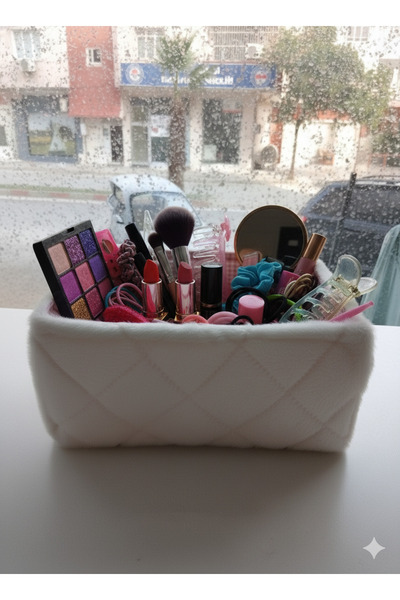 elma Ecru Color Plush Organizer