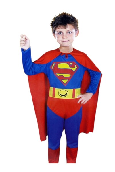 Toybox Superman Comfortable Themed Party Fancy Dress Cosplay Costume For Kids(7-9yrs, size L)