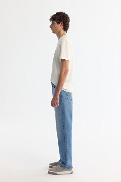 Avva Erkek Mavi Eskitme Yıkama Tokyo Straight Fit Jean Pantolon A42Y3535
