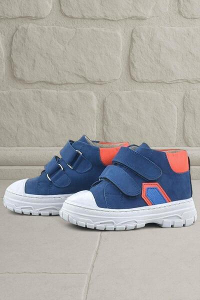 Rakerplus Tails Справжня шкіра Синій Дитячі спортивні черевики на липучках