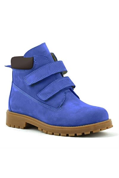 Rakerplus Cizme pentru copii Neson din piele naturală albastru închis cu velcro