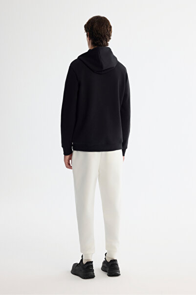 Avva Ανδρικό φούτερ με κουκούλα, βαμβακερό εμπριμέ ελαστάνη, κανονική εφαρμογή A42Y1324